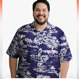 New Men's blue  Hawaiian Shirt summer beach shirt size XXL